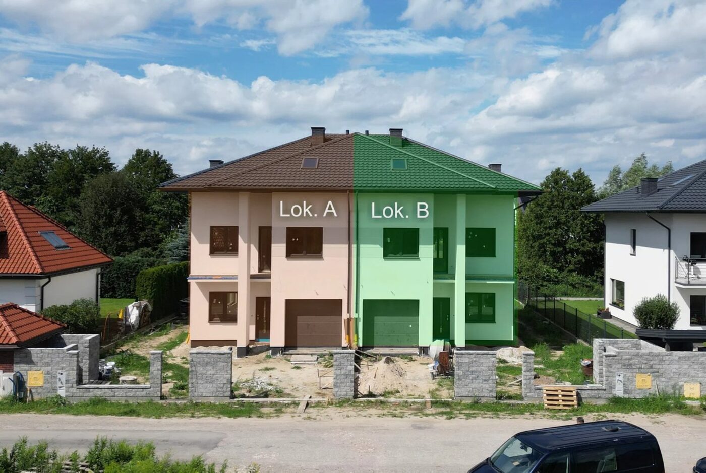 Rozmieszczenie Lokalu A i Lokalu B w budynku